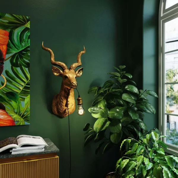 Applique Animal Goat oro 45x74cm - KARE