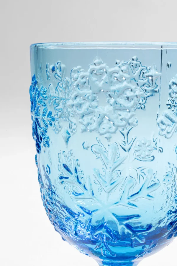 Bicchiere vino Ice Flowers blu - KARE