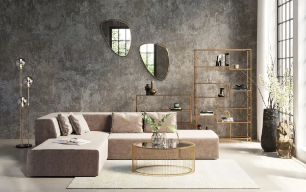 COFFEE TABLE WIRE UNO BRASS 60X90CM - KARE