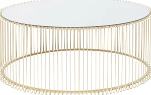 COFFEE TABLE WIRE UNO BRASS 60X90CM - KARE