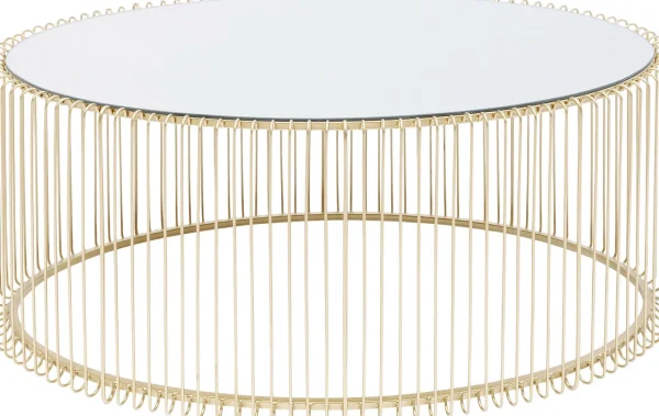 COFFEE TABLE WIRE UNO BRASS 60X90CM - KARE