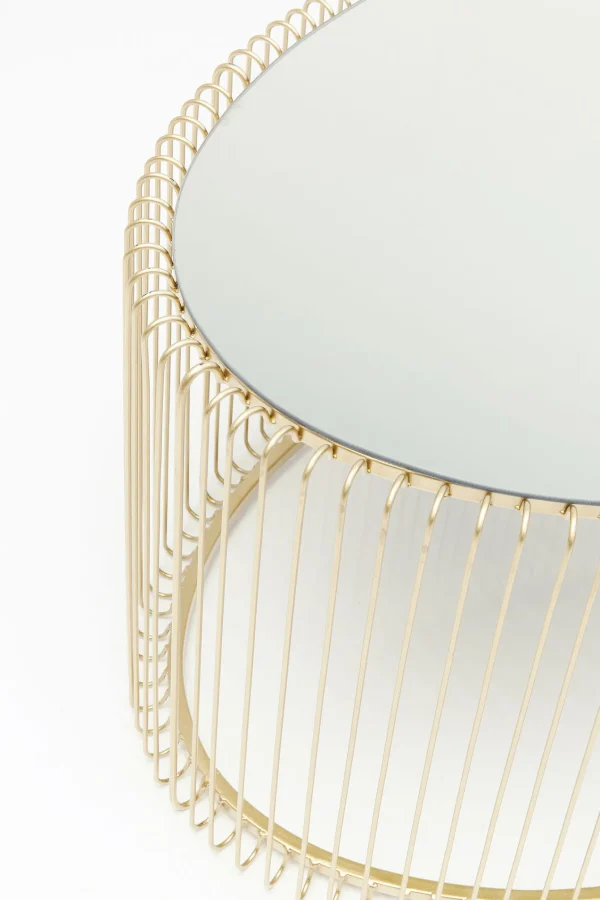 COFFEE TABLE WIRE UNO BRASS 60X90CM - KARE