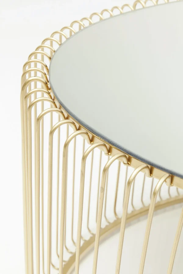 COFFEE TABLE WIRE UNO BRASS 60X90CM - KARE