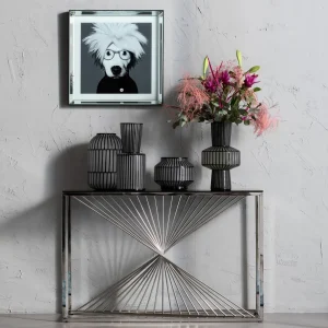 CONSOLE LASER ARGENTO - VETRO CHIARO 120X40 - KARE