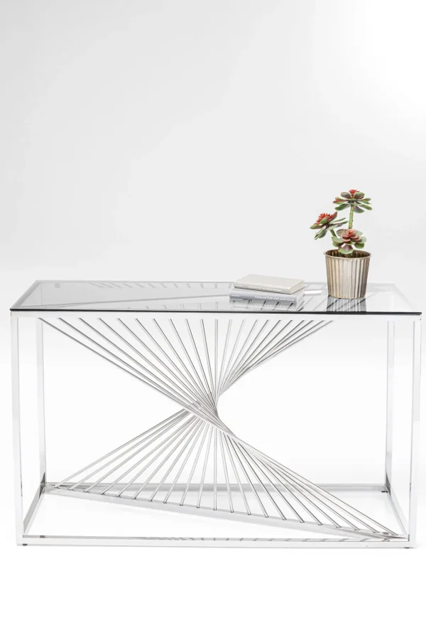 CONSOLE LASER ARGENTO - VETRO CHIARO 120X40 - KARE