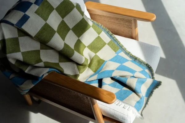 Coperta Checker blu verde 170x130cm - KARE