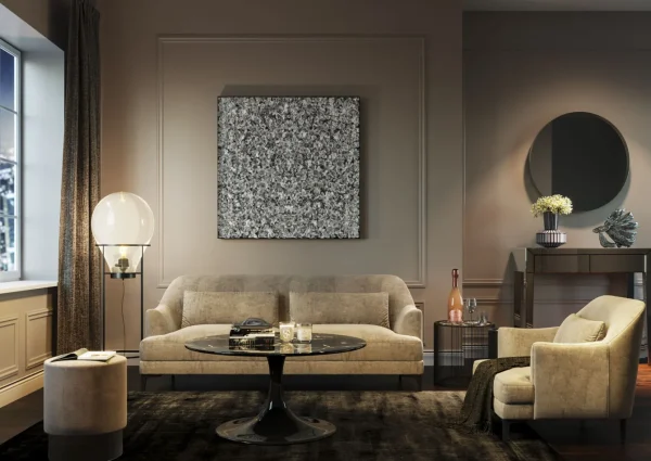 CORNICE DECORATIVA SILVER FLOWER 100X100CM - KARE