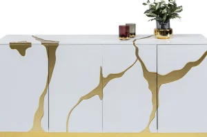 Credenza Oro Bianco Cracked 165x80cm - KARE