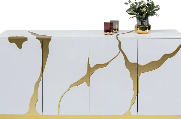 Credenza Oro Bianco Cracked 165x80cm - KARE