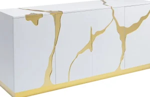 Credenza Oro Bianco Cracked 165x80cm - KARE