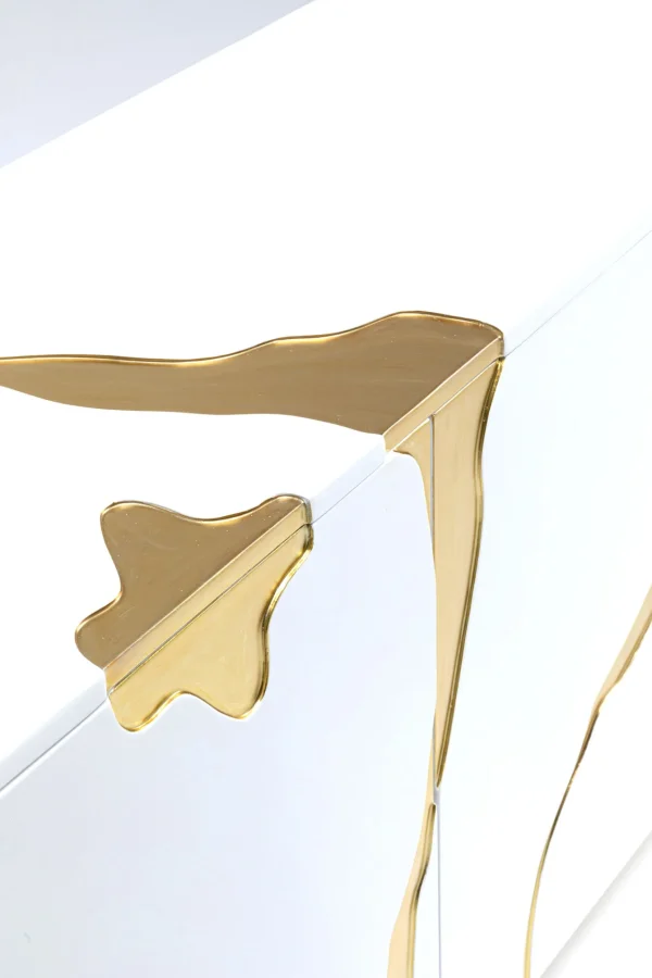Credenza Oro Bianco Cracked 165x80cm - KARE