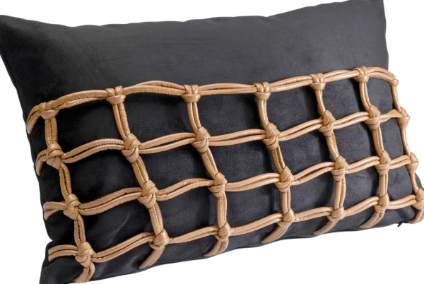 Cuscino Grete Plaid Nero 50x30cm - KARE