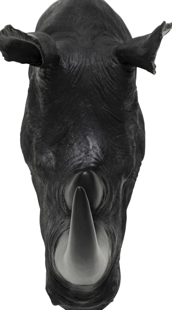 Decorazione da parete Rhino Head Antique nero 22x4 - KARE