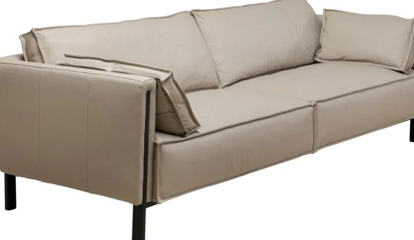 Divano 3 posti Victor pelle grigio 233cm - KARE