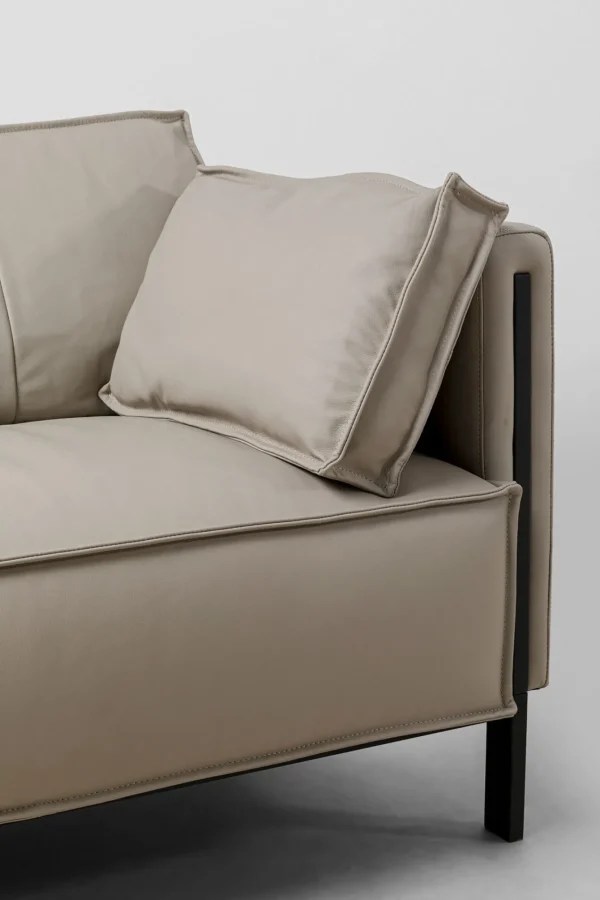 Divano 3 posti Victor pelle grigio 233cm - KARE
