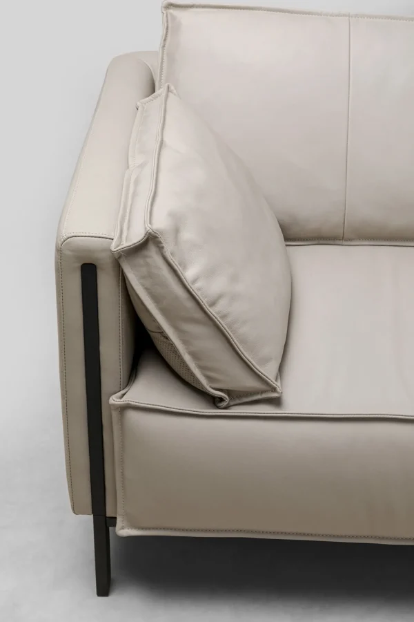 Divano 3 posti Victor pelle grigio 233cm - KARE