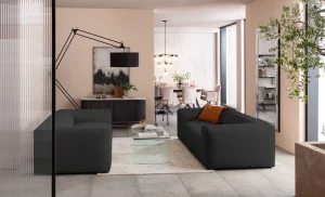 Divano Cubetto 3-posti grigio scuro 220cm - KARE