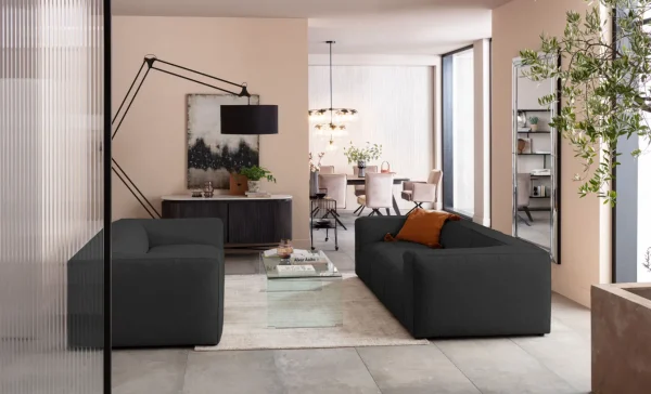 Divano Cubetto 3-posti grigio scuro 220cm - KARE