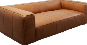 Divano Cubetto 3-Posti Pelle Marrone Chiaro 220cm - KARE
