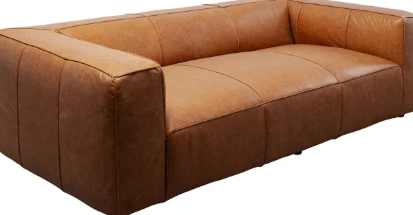 Divano Cubetto 3-Posti Pelle Marrone Chiaro 220cm - KARE