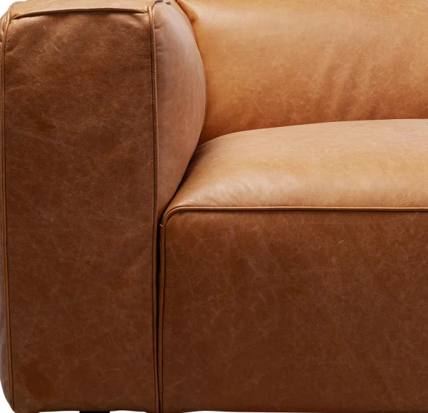 Divano Cubetto 3-Posti Pelle Marrone Chiaro 220cm - KARE