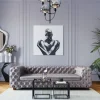 DIVANO DESIRE 3-SEATER VELLUTO GRIGIO ARGENTO - KARE