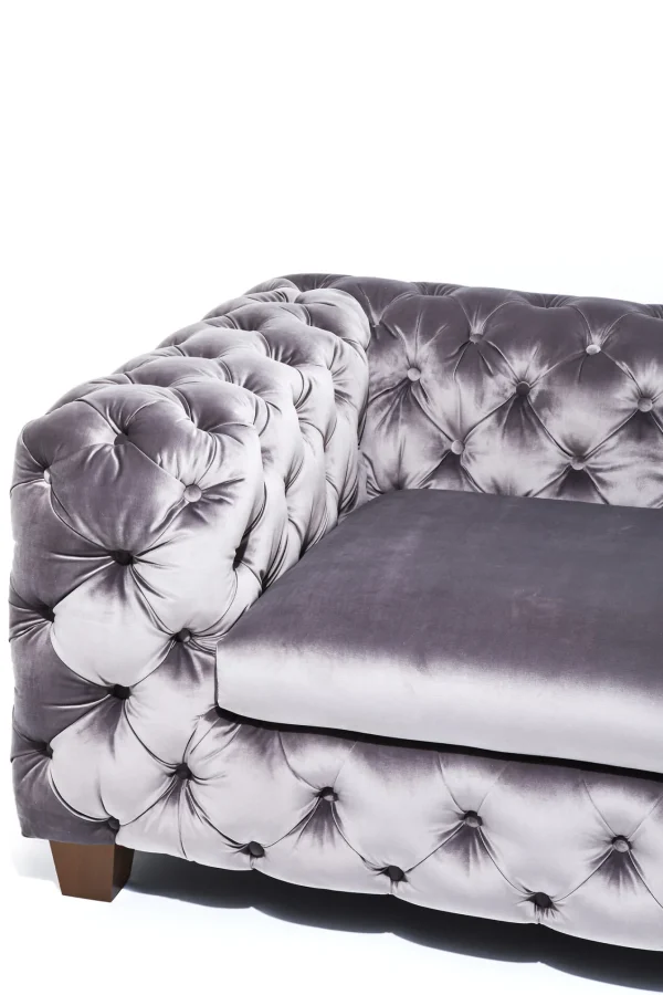 DIVANO DESIRE 3-SEATER VELLUTO GRIGIO ARGENTO - KARE