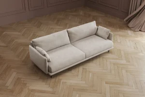 Divano Edna 3-posti crema 245cm - KARE