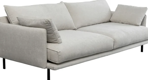 Divano Edna 3-posti crema 245cm - KARE