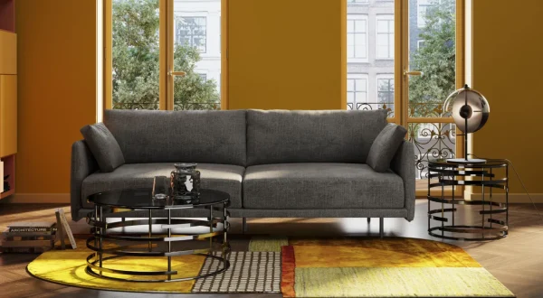 Divano Edna 3-posti grigio 245cm - KARE