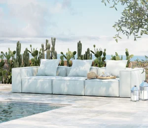 Divano Korali Beach Outdoor blu chiaro 320cm - KARE