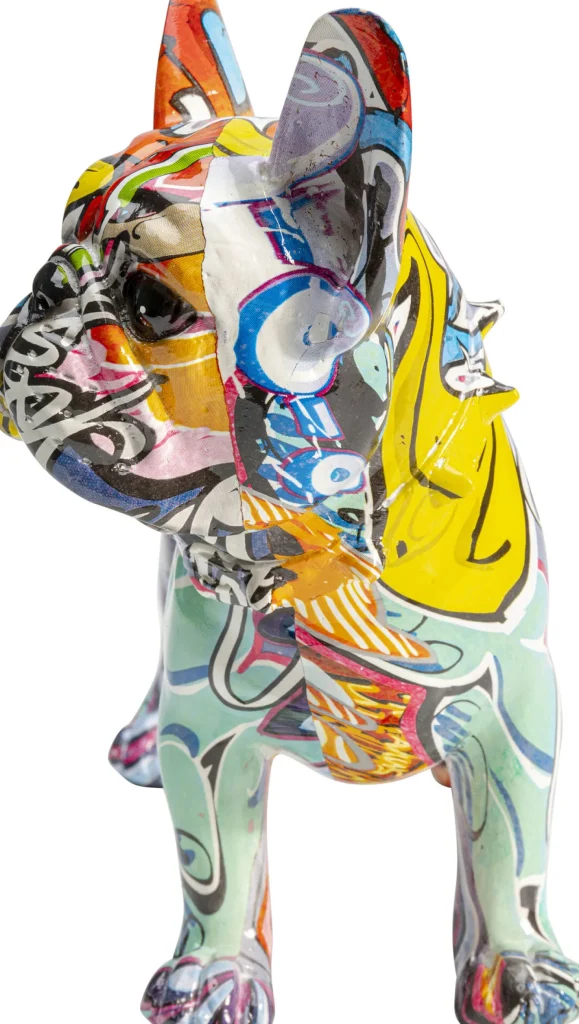 Figura decorata con effetto graffiti a forma di bulldog - KARE