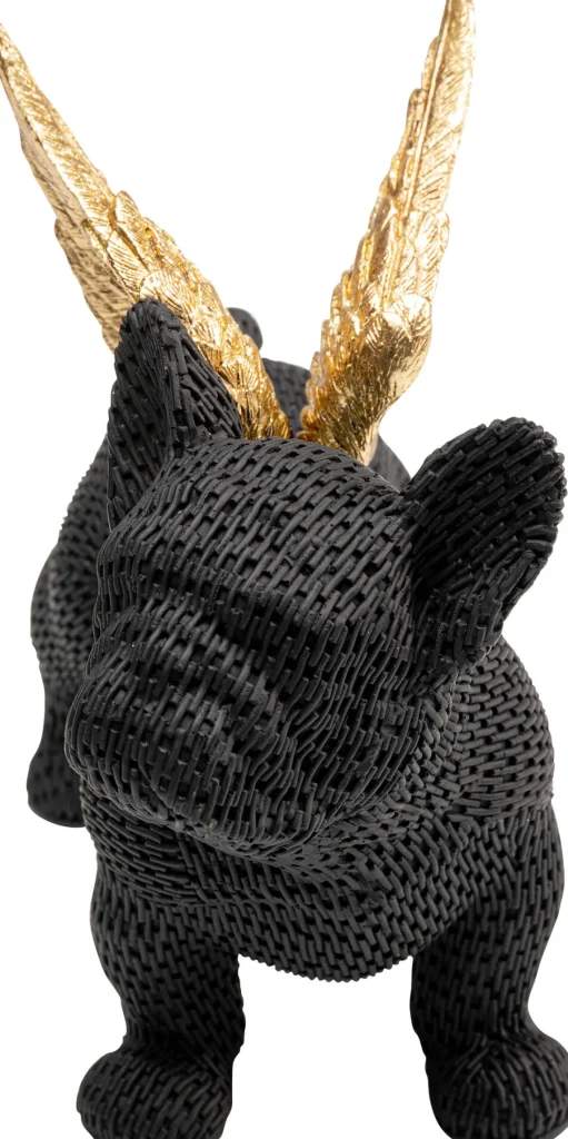 Figura decorativa Angel Dog nero 25cm - KARE