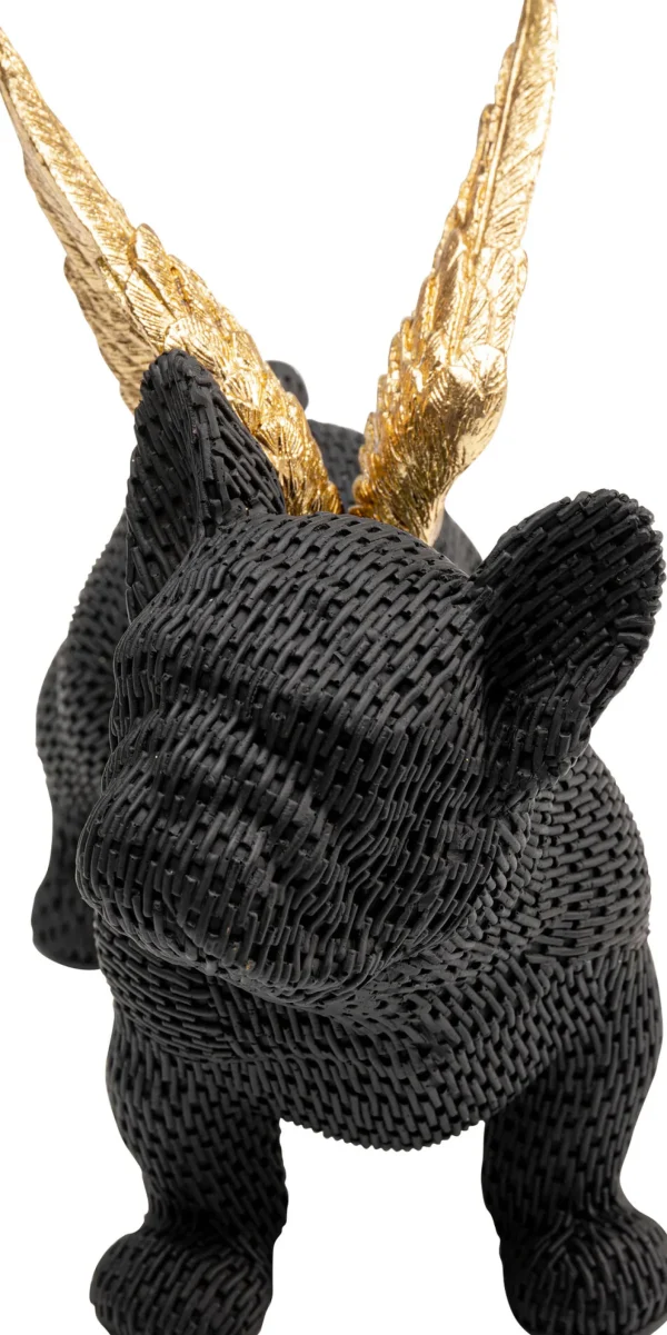 Figura decorativa Angel Dog nero 25cm - KARE