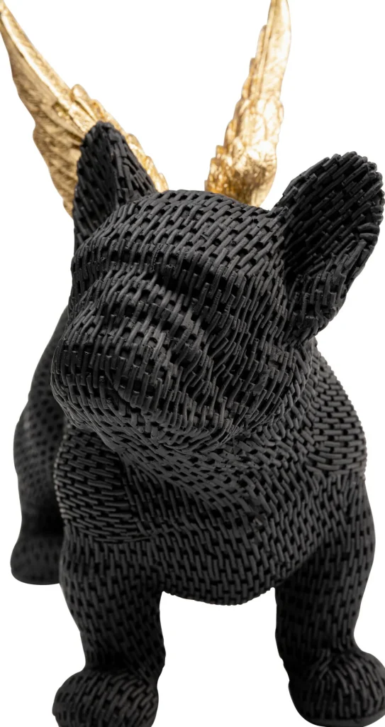 Figura decorativa Angel Dog nero 25cm - KARE