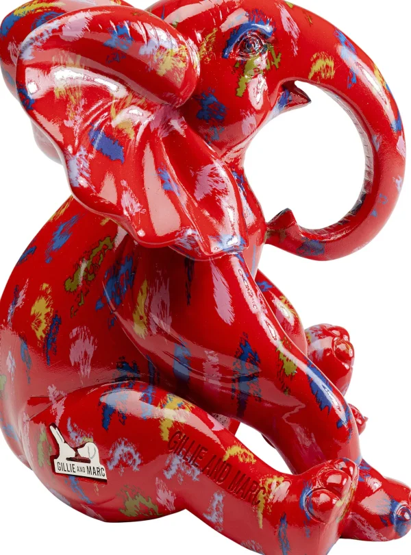 Figura decorativa Elefante Dots Rosso 18cm - KARE