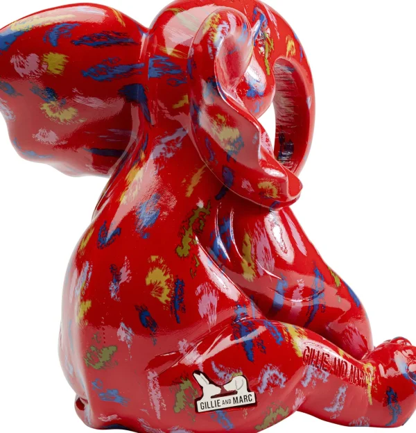 Figura decorativa Elefante Dots Rosso 18cm - KARE