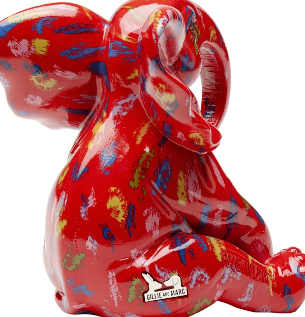 Figura decorativa Elefante Dots Rosso 18cm - KARE