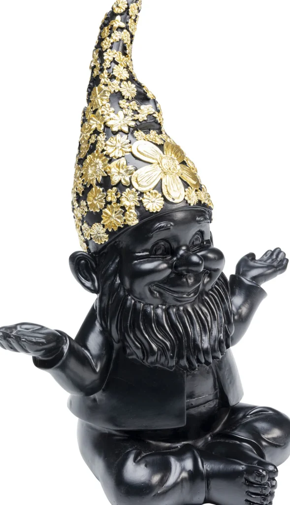Figura decorativa Gnome Meditation nero-oro 19cm - KARE