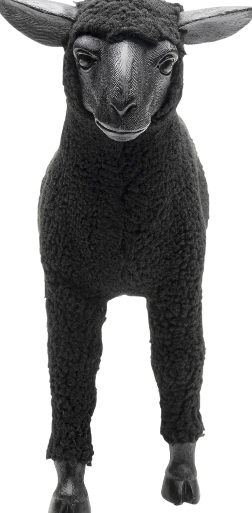 Figura decorativa Happy Sheep Wool nero 37cm - KARE