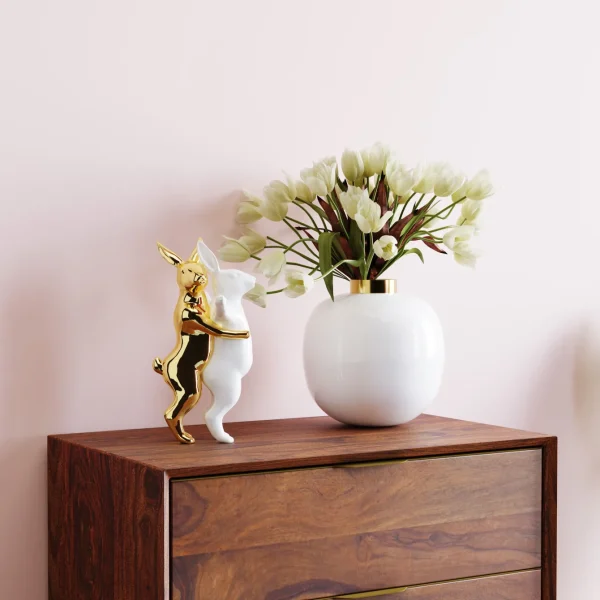 FIGURA DECORATIVA HUGGING RABBITS MEDIO - KARE