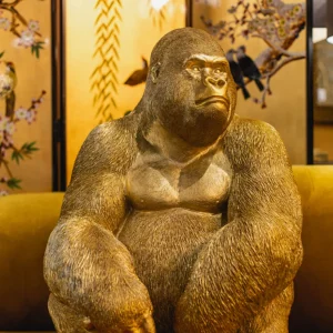 FIGURA DECORATIVA MONKEY GORILLA SIDE XL ORO - KARE