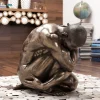 Figura Decorativa Nude Man Hug Bronzeo 54cm - KARE