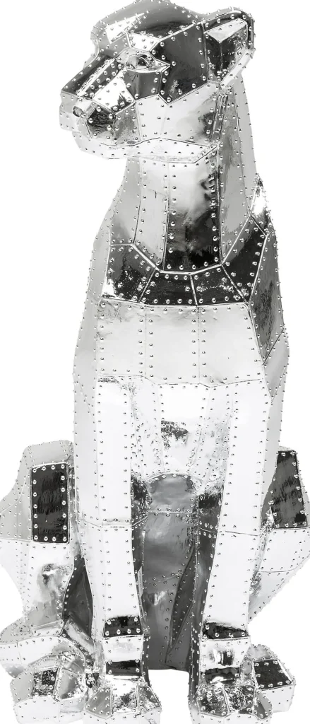 Figura Decorativa Sitting Cat Rivet Cromo - KARE