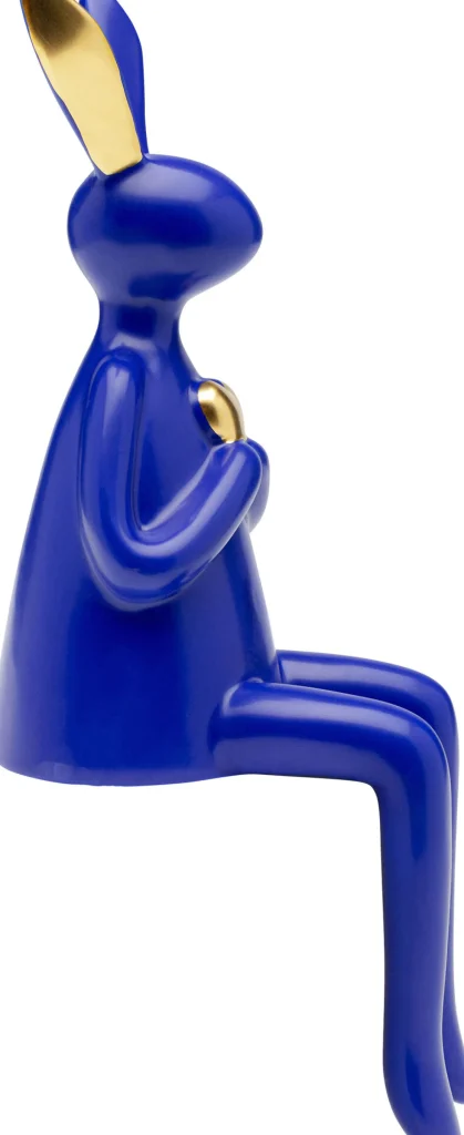 Figura decorativa Sitting Rabbit Heart blu 29cm - KARE