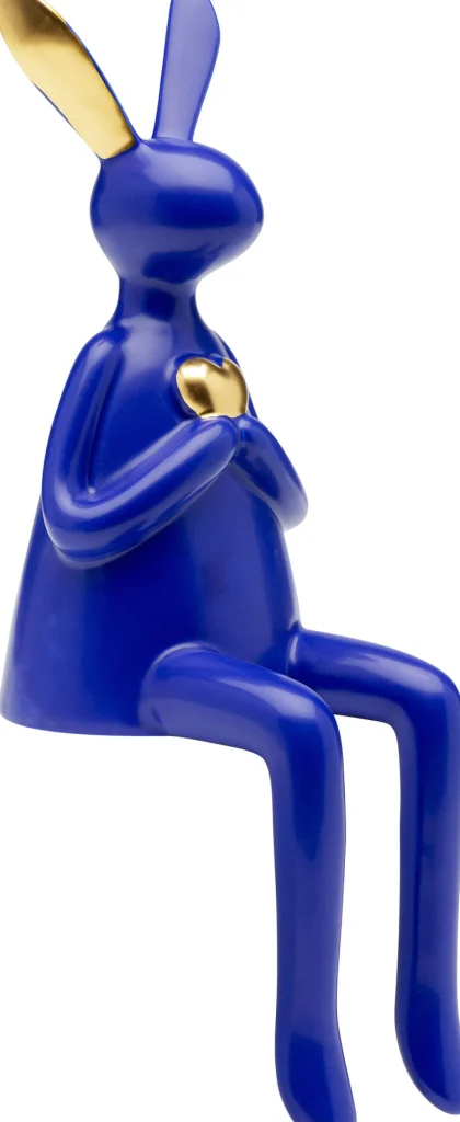Figura decorativa Sitting Rabbit Heart blu 29cm - KARE