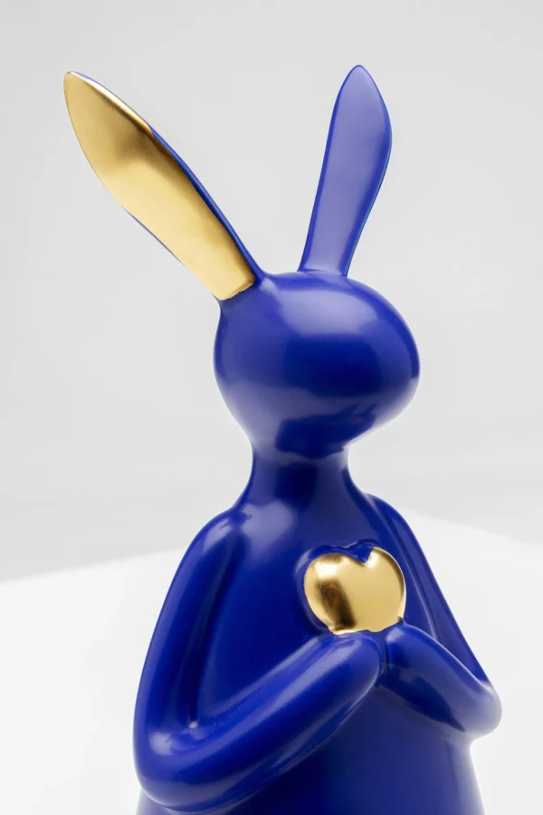 Figura decorativa Sitting Rabbit Heart blu 29cm - KARE