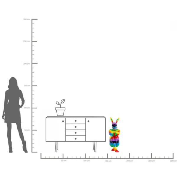 FIGURA DECORATIVA SITTING RABBIT RAINBOW 80 - KARE