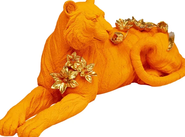 Figurina decorativa Flower Leopard arancione 26cm - KARE