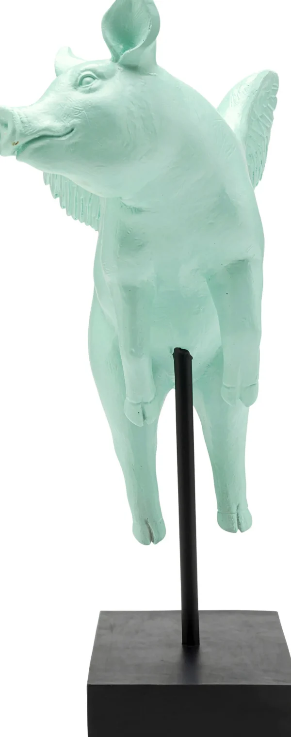 Figurina decorativa Flying Pig turchese 29cm - KARE